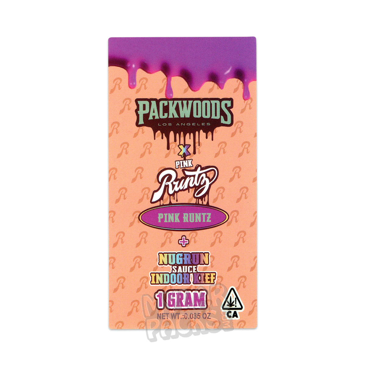 Packwoods X Pink Runtz Single 1G Preroll Joint Empty Clear Hard Plasti ...